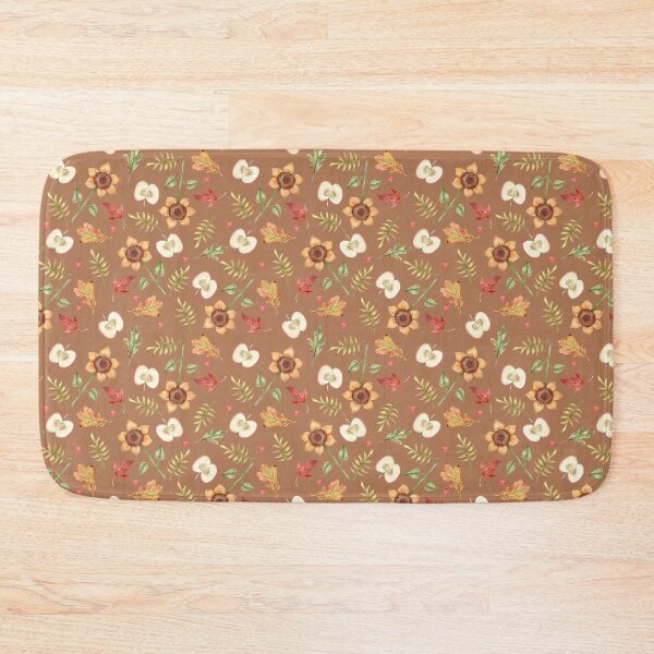 Item preview, Brown Autumn Watercolor Floral Pattern designed and sold by White Rabbit Design .