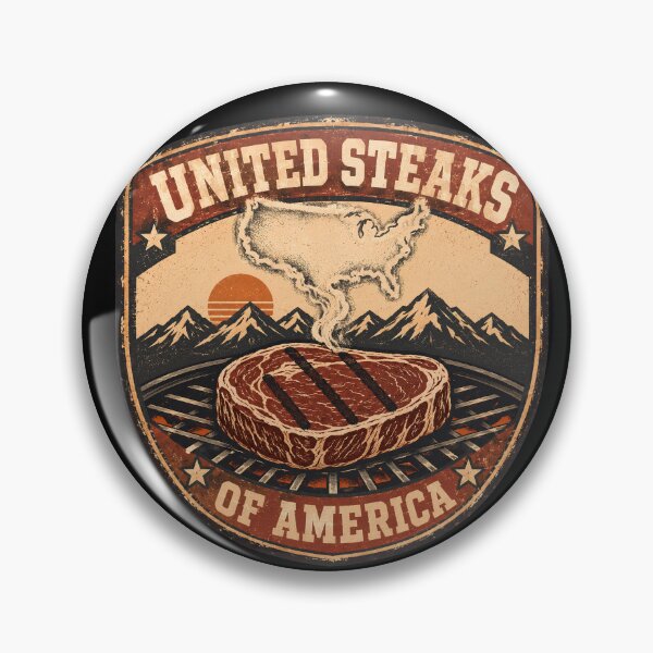 Item preview, United Steaks of America Funny BBQ Grill Master Patriotic Meat Lover designed and sold by THREE LITTLE BEANS.