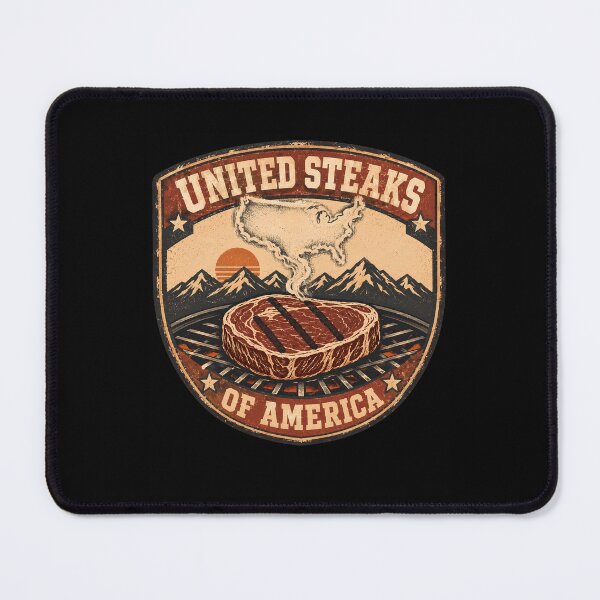 Item preview, United Steaks of America Funny BBQ Grill Master Patriotic Meat Lover designed and sold by THREE LITTLE BEANS.