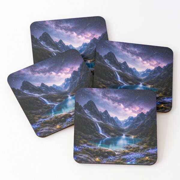 Item preview, Fantasy Mountain Lake Under the Milky Way designed and sold by Yomere.