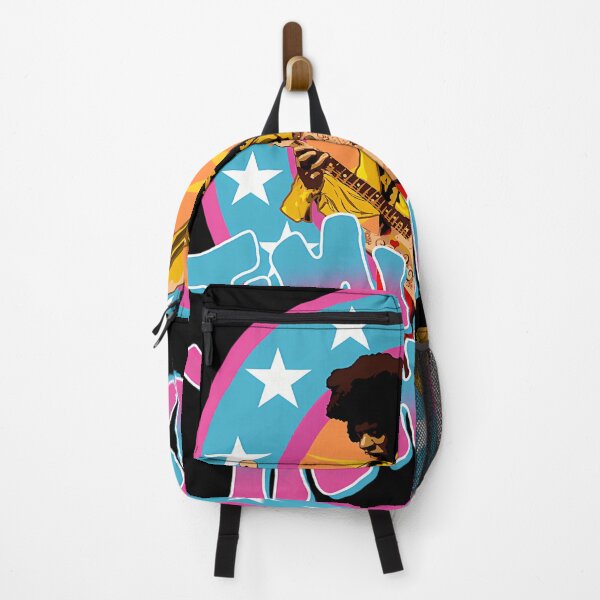 Item preview, Male Musician Raising Arm Electric Guitar Pink Blue Star designed and sold by eldotz.