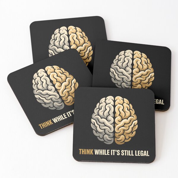 Item preview, Think While Its Still Legal Brain Illustration Freedom Quote designed and sold by Sekla-Studio.