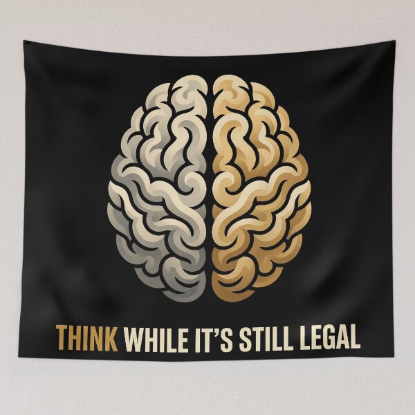 Item preview, Think While Its Still Legal Brain Illustration Freedom Quote designed and sold by Sekla-Studio.