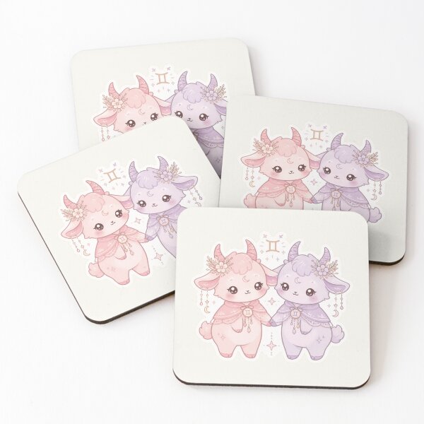 Item preview, Gemini Twins – Cute Pastel Zodiac Duo Sticker designed and sold by Cerys-GS.