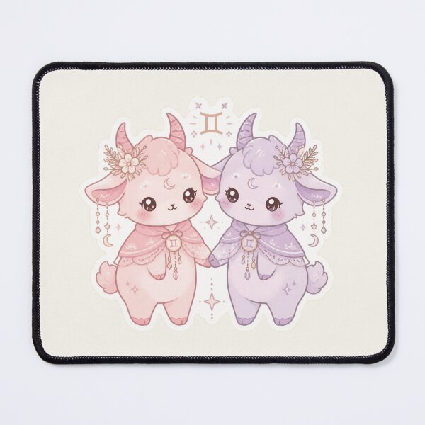 Item preview, Gemini Twins – Cute Pastel Zodiac Duo Sticker designed and sold by Cerys-GS.
