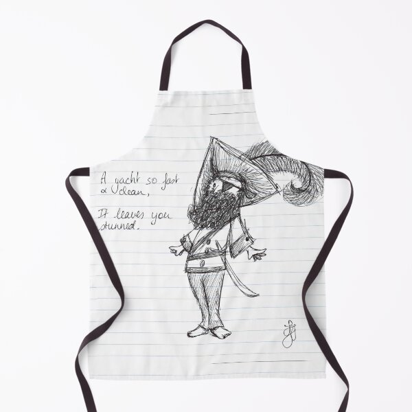 Item preview, Doodly Silly Pirate Captain with a Big Hat and Feather Hand Drawn Black Ballpoint Pen Doodle on Lined Paper designed and sold by BOKEbyTC.