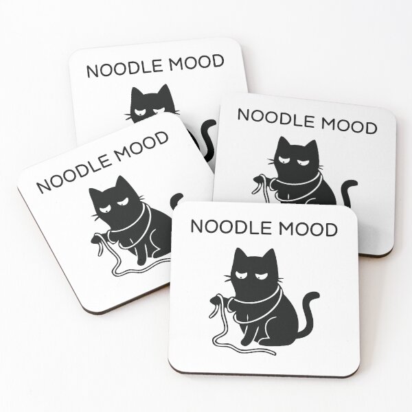 Item preview, Noodle Mood Funny Black Cat Sticker designed and sold by FUEGO & NOX.