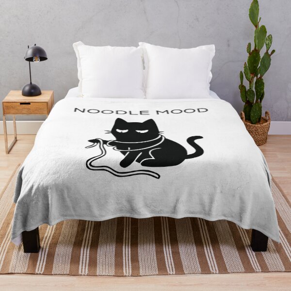 Item preview, Noodle Mood Funny Black Cat Sticker designed and sold by FUEGO & NOX.