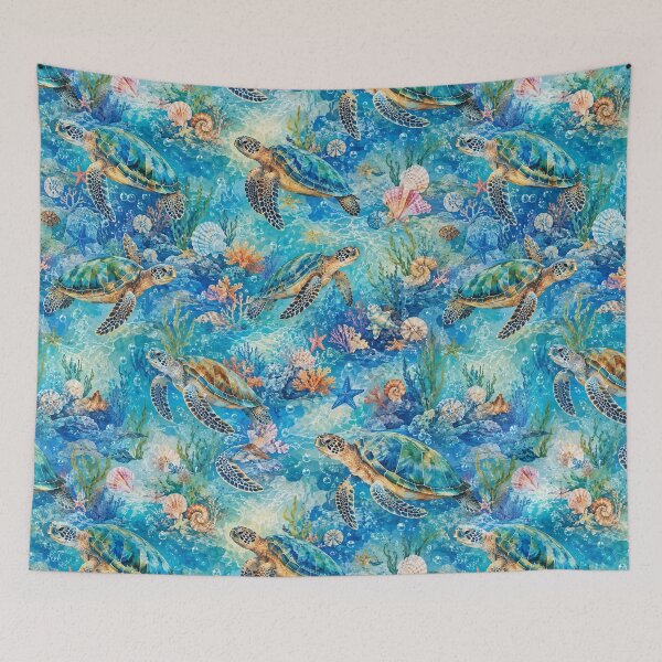 Item preview, Sea turtles pattern designed and sold by Side Quest Co..