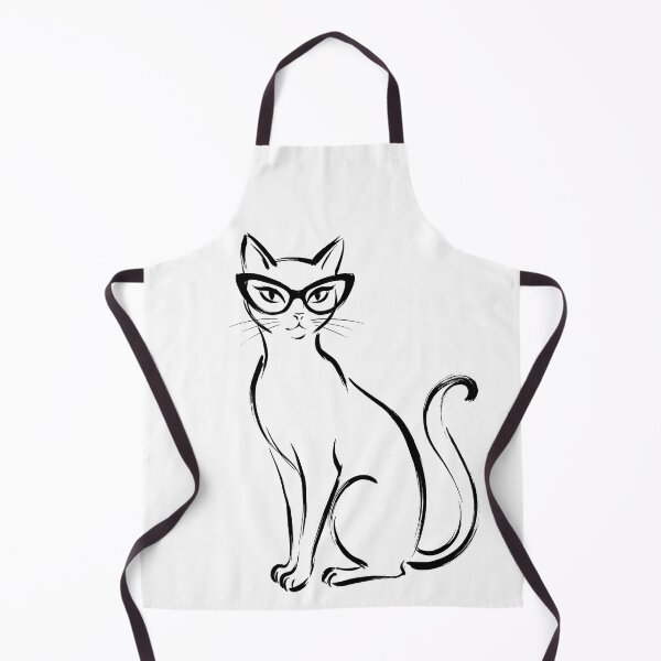 Item preview, Minimalist Cat with Glasses Line Art - Stylish Cool Black Cat Sketch designed and sold by seven things shop.