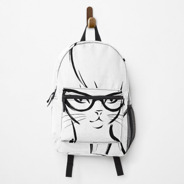 Item preview, Minimalist Cat with Glasses Line Art - Stylish Cool Black Cat Sketch designed and sold by seven things shop.