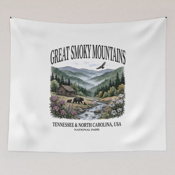 Item preview, Great Smoky Mountains National Park Shirt, Vintage Mountain Bear Graphic Tee, Tennessee North Carolina Hiking Gift, Retro Nature Shirt, Comfort Colors designed and sold by fimacurtuse.