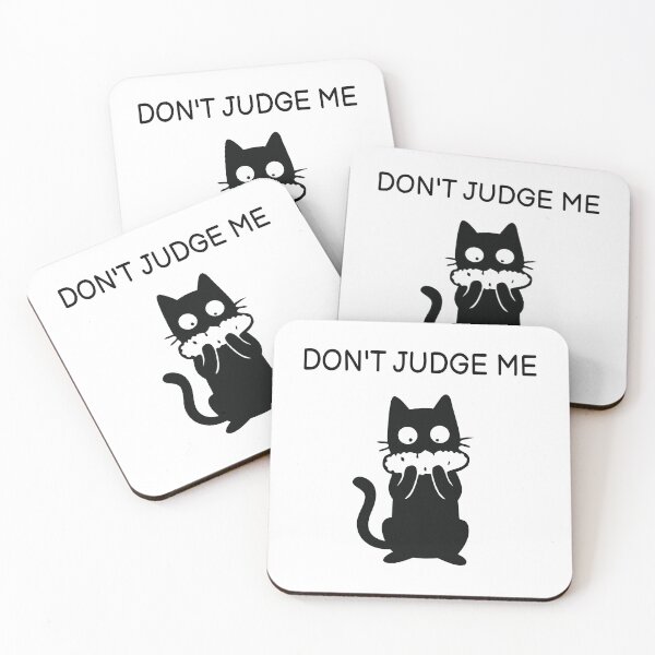 Item preview, Don't Judge Me Funny Black Cat Sticker designed and sold by FUEGO & NOX.