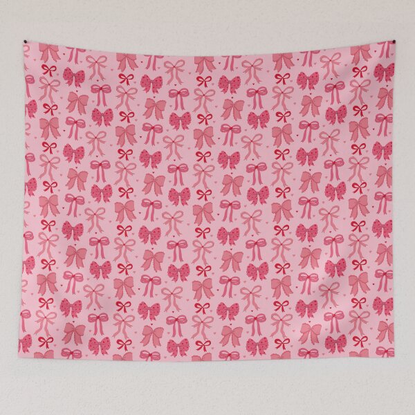 Item preview,  bows and hearts on a pink background designed and sold by burbura.
