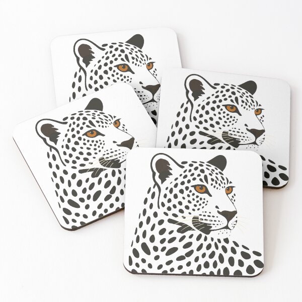 Item preview, Modern Wildlife Illustration, Leopard, Minimalist Animal Portrait, designed and sold by ZanyPaintbrush.