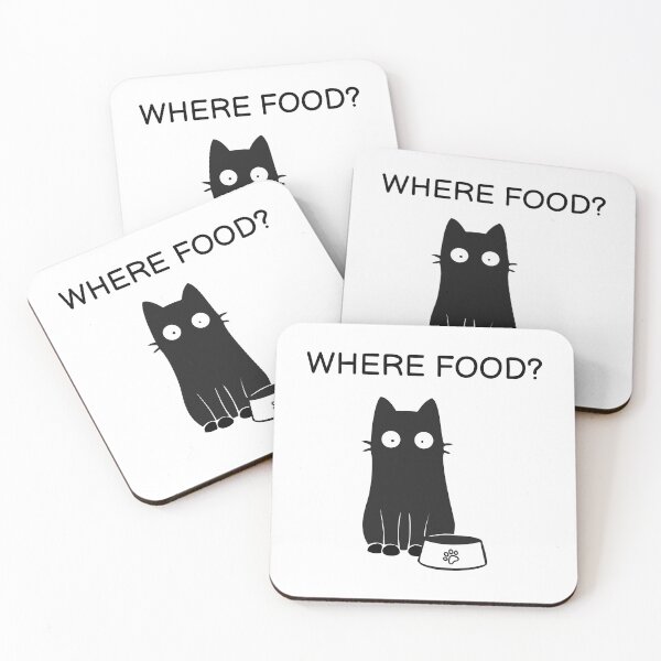 Item preview, Where Food? Funny Black Cat Sticker designed and sold by FUEGO & NOX.