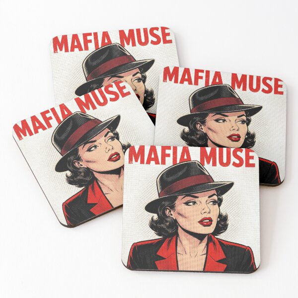 Item preview, Mafia Muse | Femme Fatale Comic Woman Red Hat Vintage Noir designed and sold by MAISON SYLVIE.