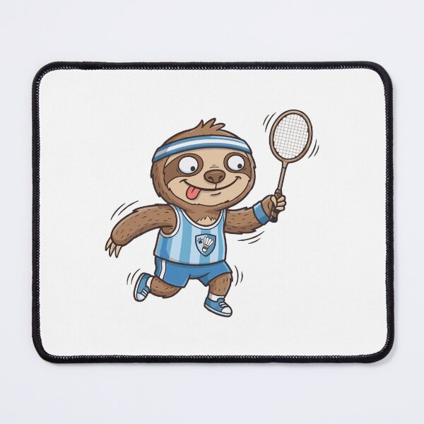 Item preview, Cute sloth Badminton player, funny sports design, Sports Gift designed and sold by BobaTeeStore.