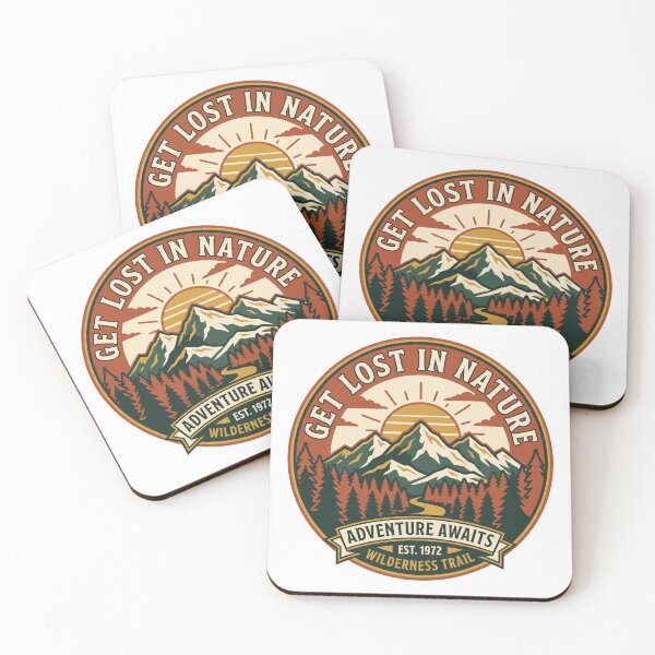 Item preview, Get Lost In Nature Retro Mountain Adventure Badge designed and sold by Faissal SBIAA.