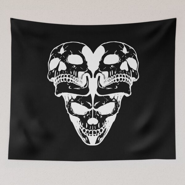 Item preview, White Triple Skull Heart designed and sold by FourLeggedArt.