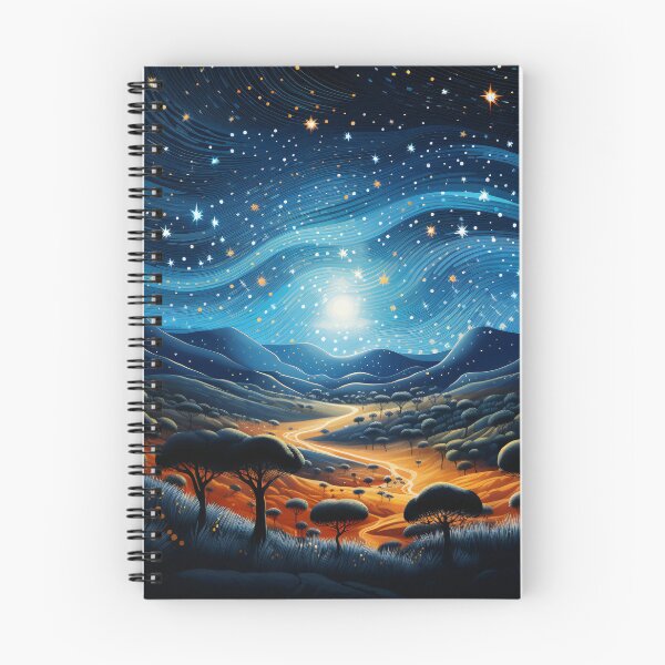 Item preview, Aboriginal Inspired Dot Art - Starry Night Australian Outback Landscape designed and sold by GrinGalore.