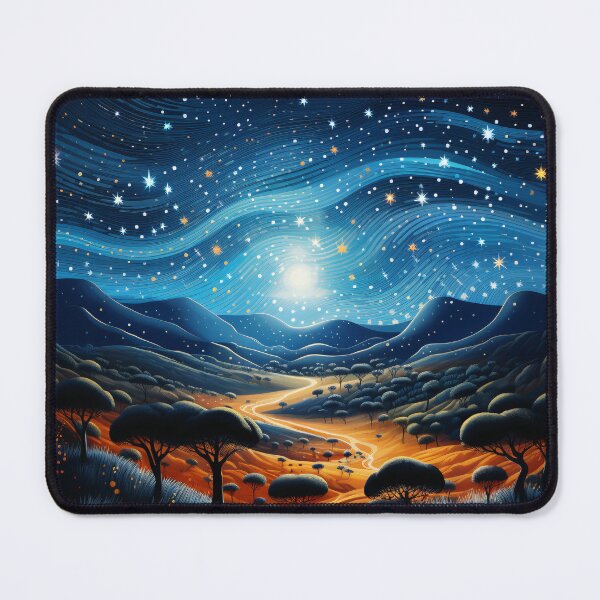 Item preview, Aboriginal Inspired Dot Art - Starry Night Australian Outback Landscape designed and sold by GrinGalore.