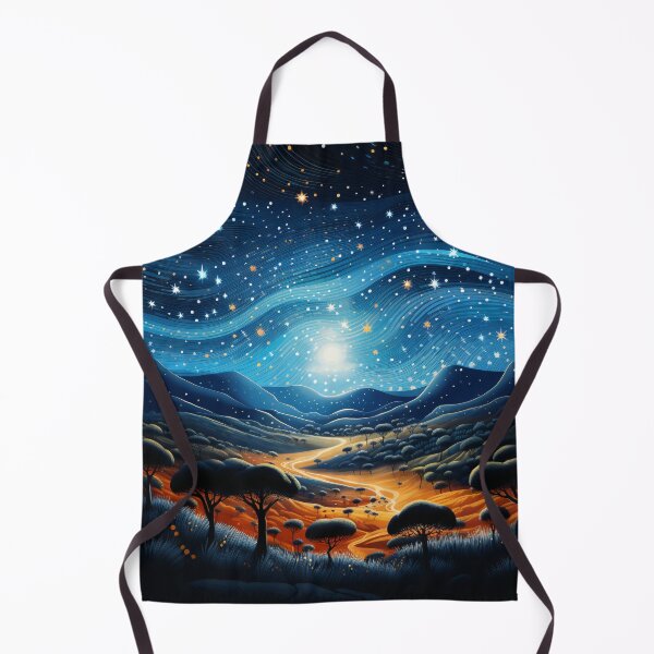 Item preview, Aboriginal Inspired Dot Art - Starry Night Australian Outback Landscape designed and sold by GrinGalore.