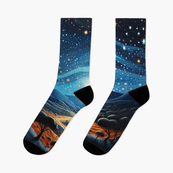 Item preview, Aboriginal Inspired Dot Art - Starry Night Australian Outback Landscape designed and sold by GrinGalore.