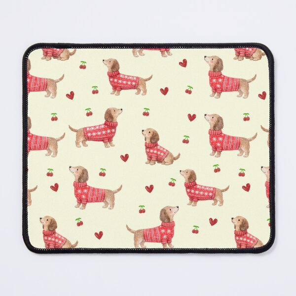 Item preview, Dachshund in Red Christmas Sweater | Watercolor Sausage Dog Pattern | Cozy Holiday Dog Lover Gift designed and sold by PaperyAndInk.