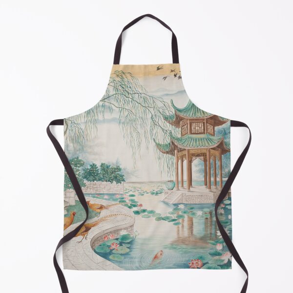 Item preview, Lotus Pavilion at Dawn Chinoiserie Wall Art | Elegant Chinese Lotus Garden Painting | Luxury Botanical Decor Print designed and sold by Tamas Das.