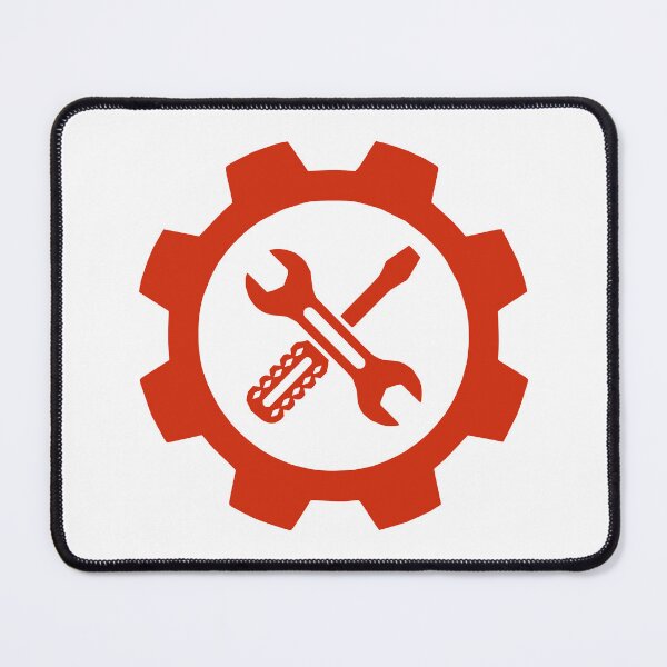 Item preview, Red Gear with Crossed Wrench and Screwdriver Icon designed and sold by octozap.
