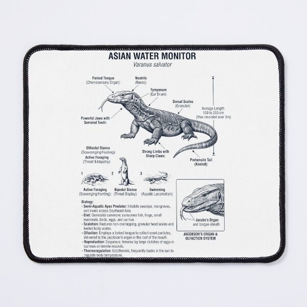 Item preview, Asian Water Monitor Scientific Anatomy Biology Animal Lover designed and sold by dian-rody-crest.