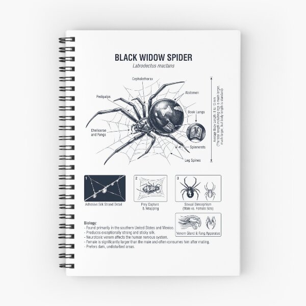 Item preview, Black Widow Spider Scientific Anatomy Biology Animal Lover designed and sold by dian-rody-crest.