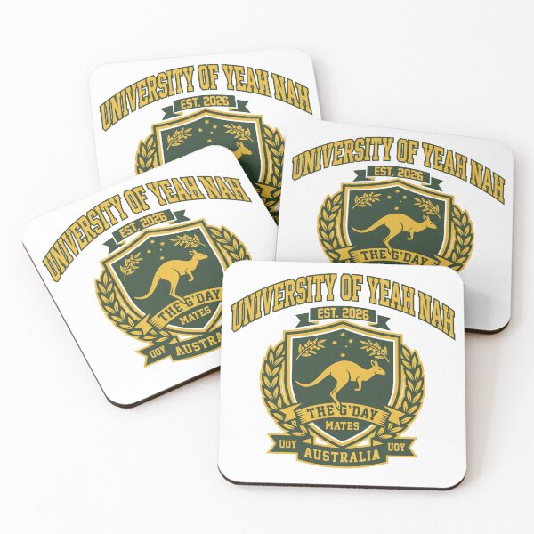 Item preview, University of Yeah Nah Australia Kangaroo Crest | Funny Aussie University Parody designed and sold by LOVEARTDESIGN.