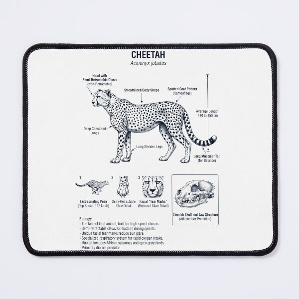 Item preview, Cheetah Scientific Anatomy Biology Animal Lover designed and sold by dian-rody-crest.