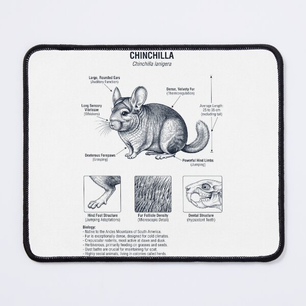 Item preview, Chinchilla Scientific Anatomy Biology Animal Lover designed and sold by dian-rody-crest.