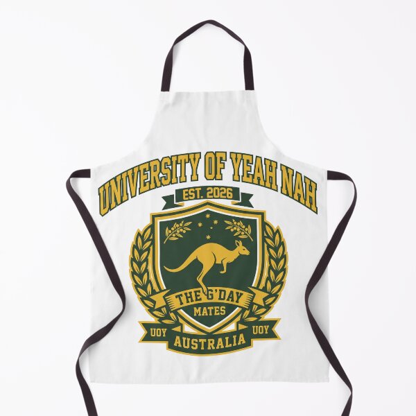 Item preview, University of Yeah Nah Australia Kangaroo Crest | Funny Aussie University Parody designed and sold by LOVEARTDESIGN.
