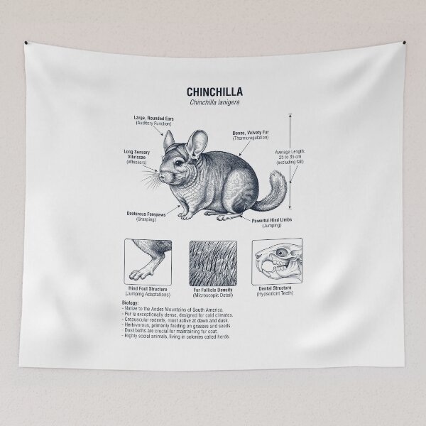 Item preview, Chinchilla Scientific Anatomy Biology Animal Lover designed and sold by dian-rody-crest.