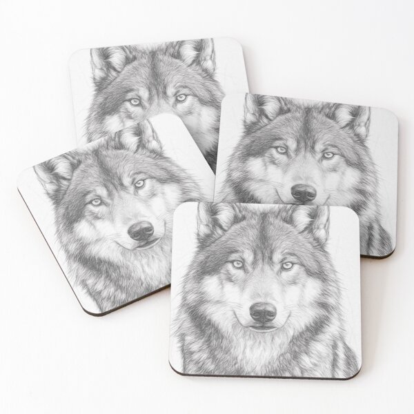 Item preview, Majestic Lone Wolf Portrait - Detailed Black and White Pencil Sketch designed and sold by Leon Woods Pencil Art.