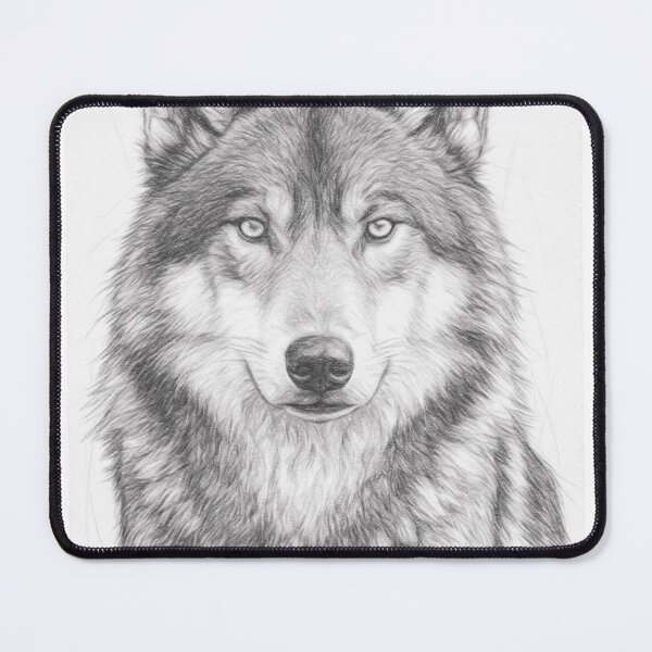 Item preview, Majestic Lone Wolf Portrait - Detailed Black and White Pencil Sketch designed and sold by Leon Woods Pencil Art.