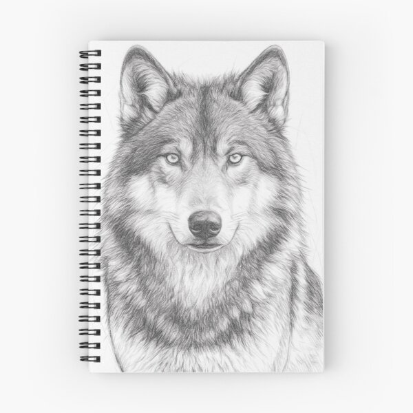 Item preview, Majestic Lone Wolf Portrait - Detailed Black and White Pencil Sketch designed and sold by Leon Woods Pencil Art.