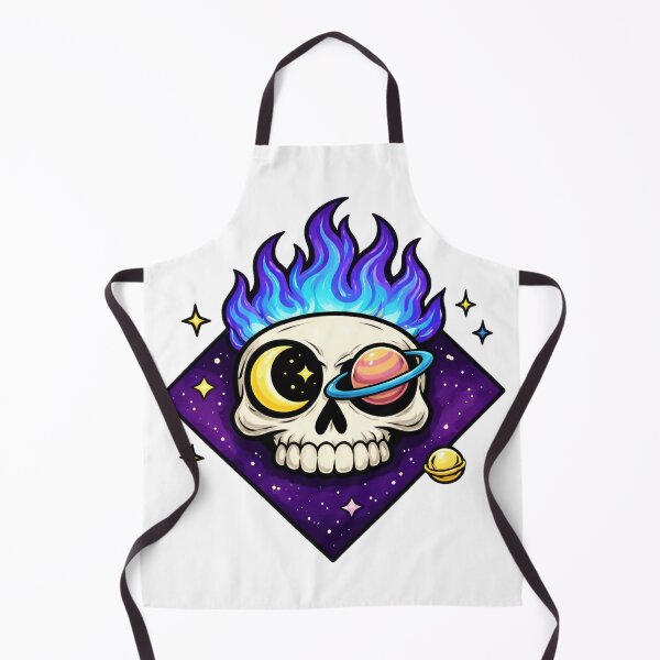 Item preview, Cosmic Flaming Skull Space Sticker designed and sold by octozap.
