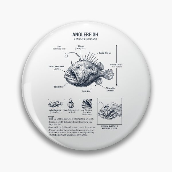 Item preview, Anglerfish Scientific Anatomy Biology Animal Lover designed and sold by dian-rody-crest.
