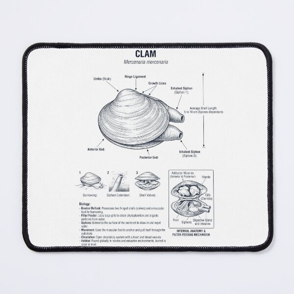 Item preview, Clam Scientific Anatomy Biology Animal Lover designed and sold by dian-rody-crest.