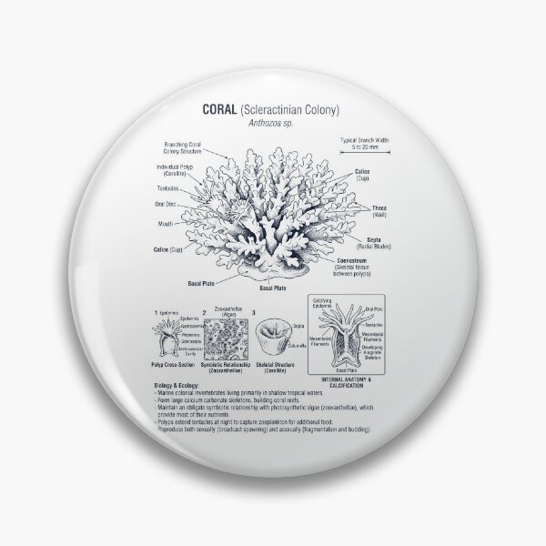 Item preview, Coral Scientific Anatomy Biology Animal Lover designed and sold by dian-rody-crest.