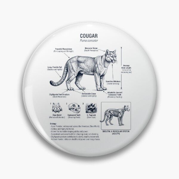 Item preview, Cougar Scientific Anatomy Biology Animal Lover designed and sold by dian-rody-crest.