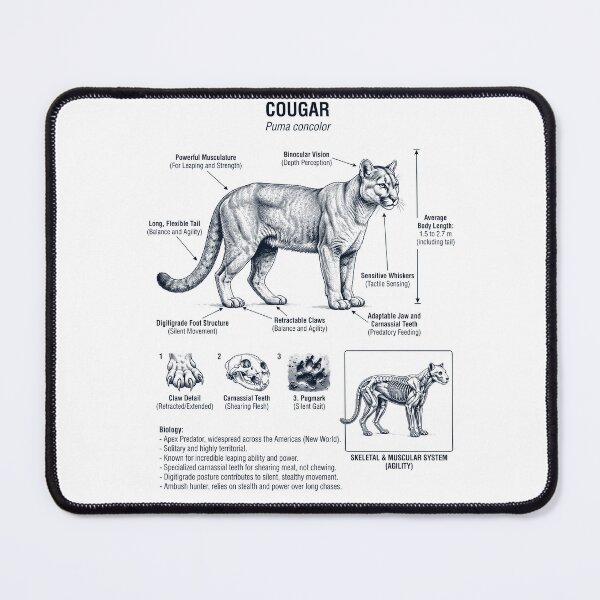 Item preview, Cougar Scientific Anatomy Biology Animal Lover designed and sold by dian-rody-crest.