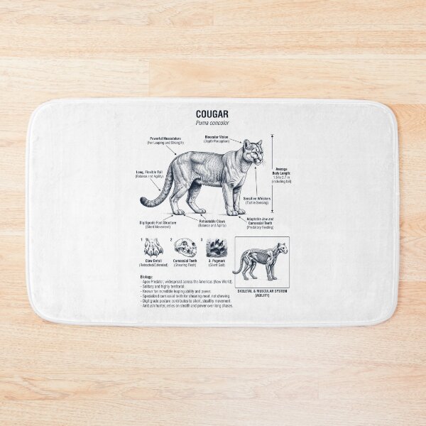Item preview, Cougar Scientific Anatomy Biology Animal Lover designed and sold by dian-rody-crest.
