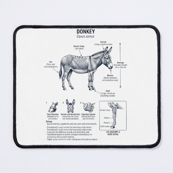 Item preview, Donkey Scientific Anatomy Biology Animal Lover designed and sold by dian-rody-crest.