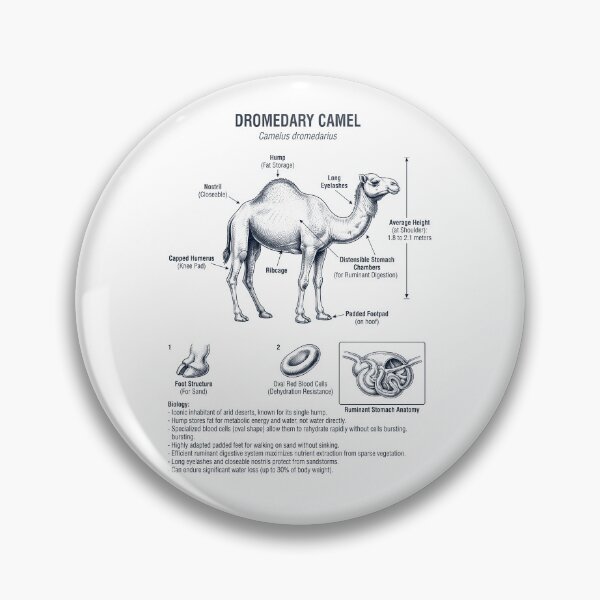 Artikelvorschau, Dromedar, Kamel, wissenschaftliche Anatomie, Biologie, Tierliebhaber entworfen und verkauft von dian-rody-crest.